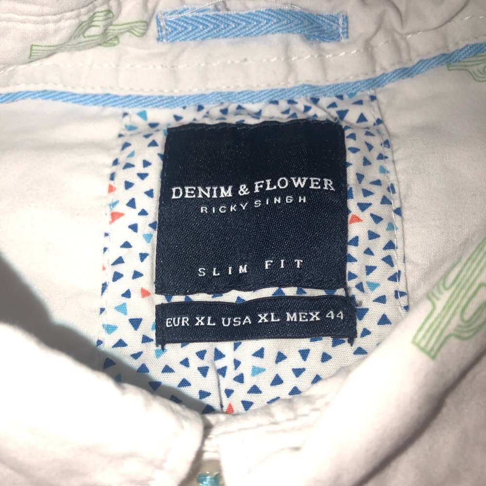 Denim & Flower Cactus SS Casual Button Up Shirt XL - Picture 3 of 4